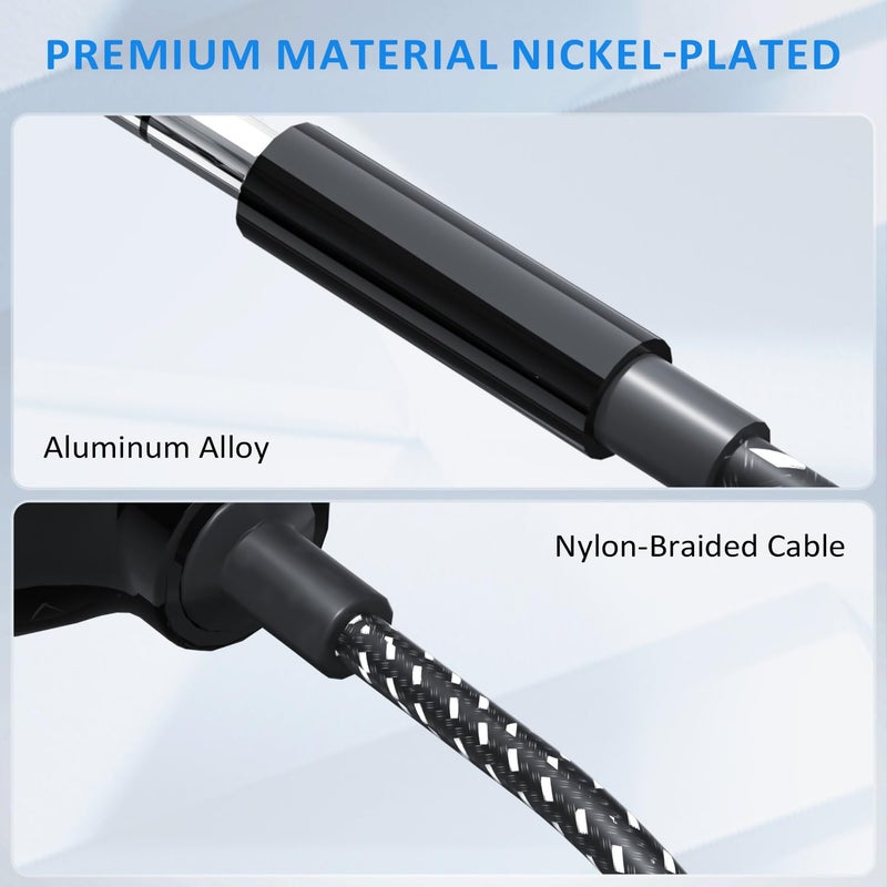 LP موصل سماعات الرأس LP، موصل صوت ستيريو 3.5 مم مضفر من النايلون، ذكر إلى 3 منافذ أنثوية لجهاز MacBook، Mac، iPad، iPhone(â‰¤6)، iPod، جهاز لوحي، كمبيوتر محمول، كمبيوتر شخصي، سماعة أذن، كيندل، مشغل MP3، مكبر صوت والمزيد - Image 4